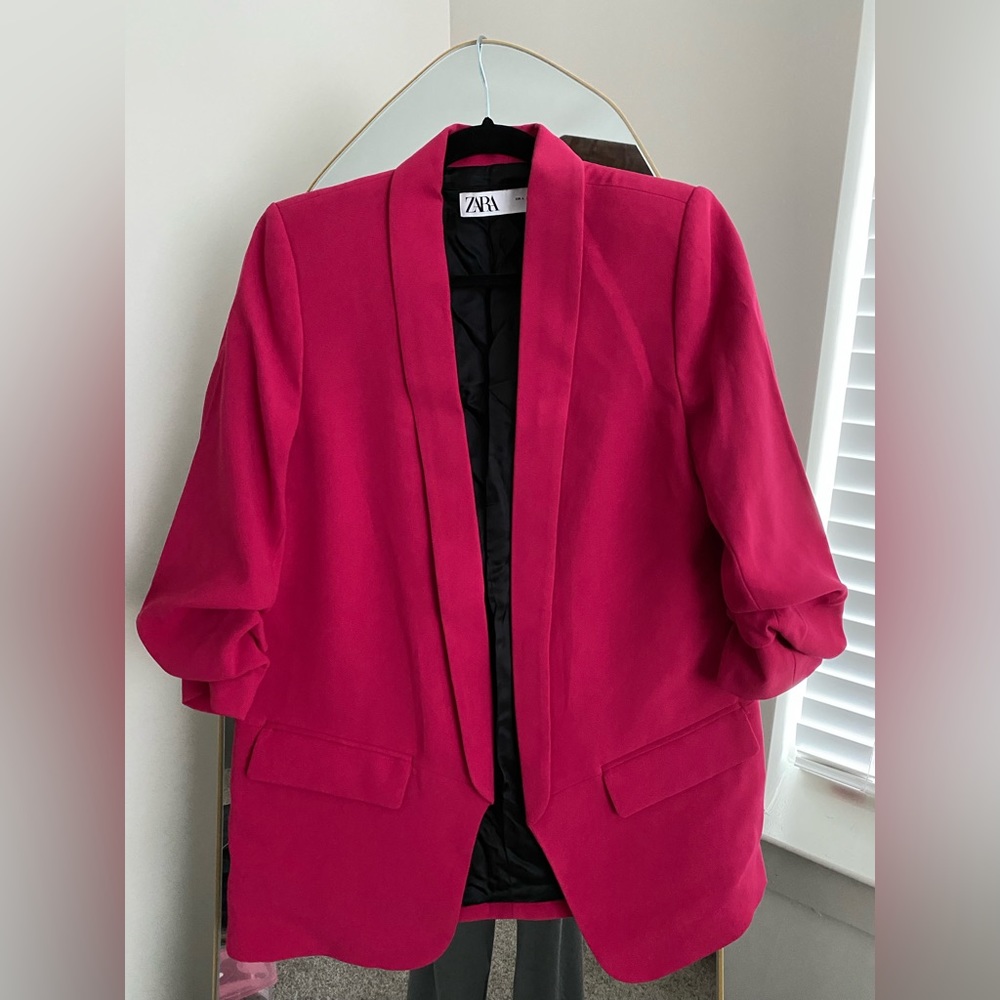 Fuchsia Pink Blazer from Zara in Size L